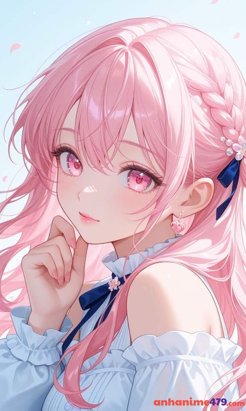 anime nữ tóc hồng ảnh xinh