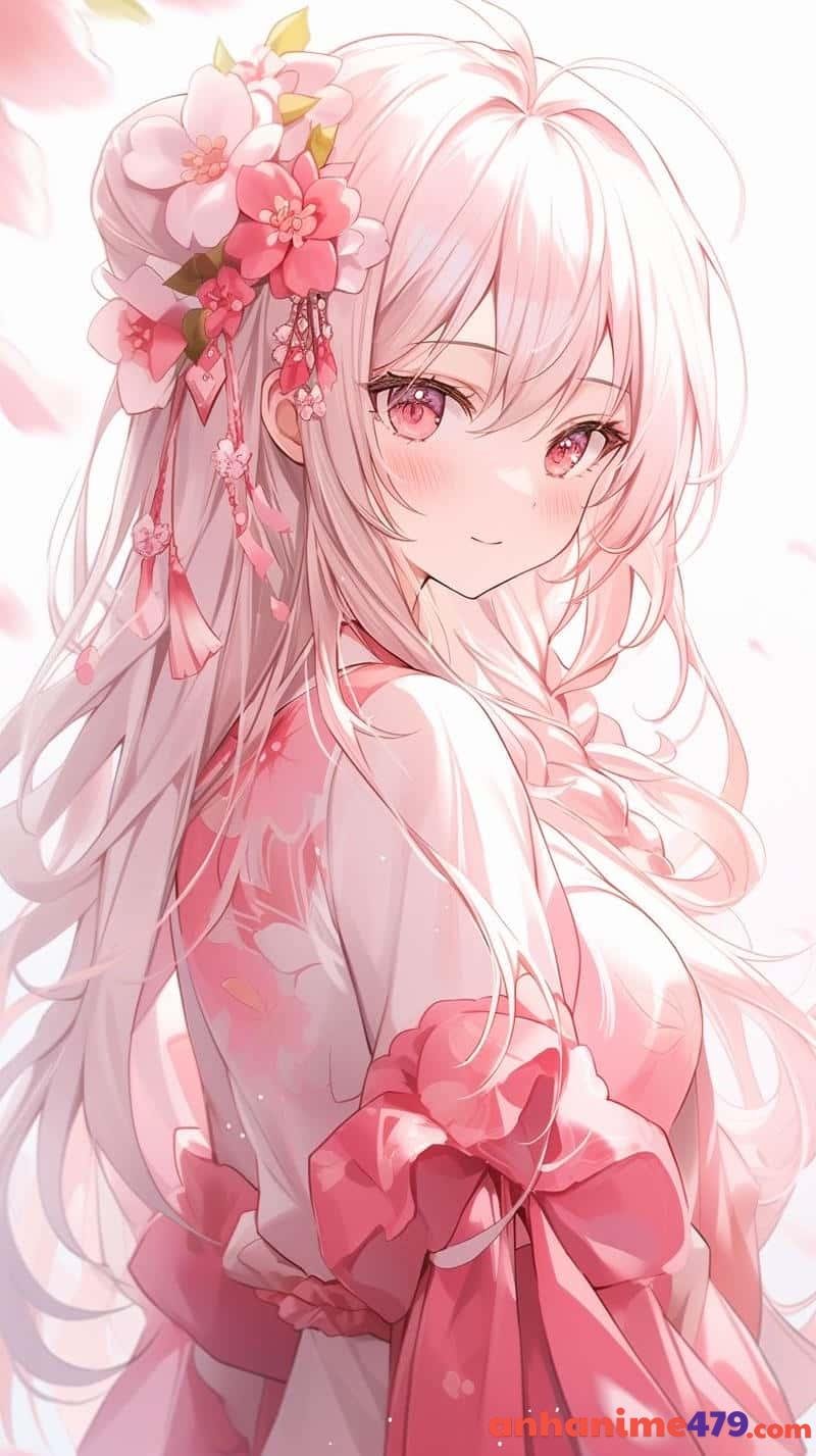 anime nữ tóc hồng cute