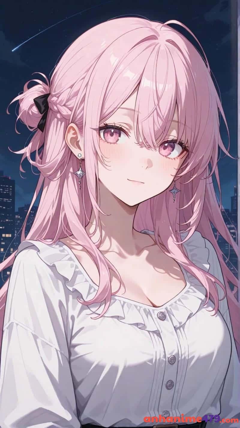 anime nữ tóc hồng cutee