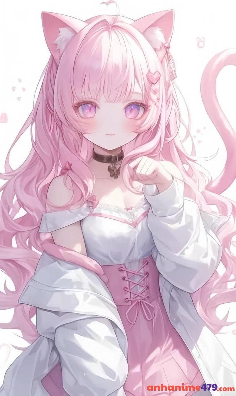 anime nữ tóc hồng hình nền