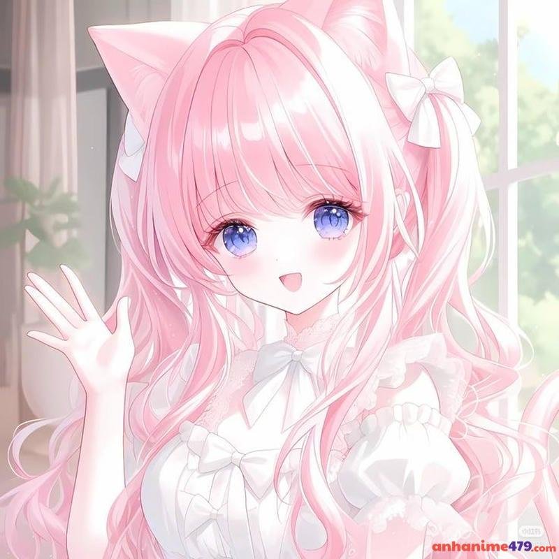 anime nữ tóc hồng hình