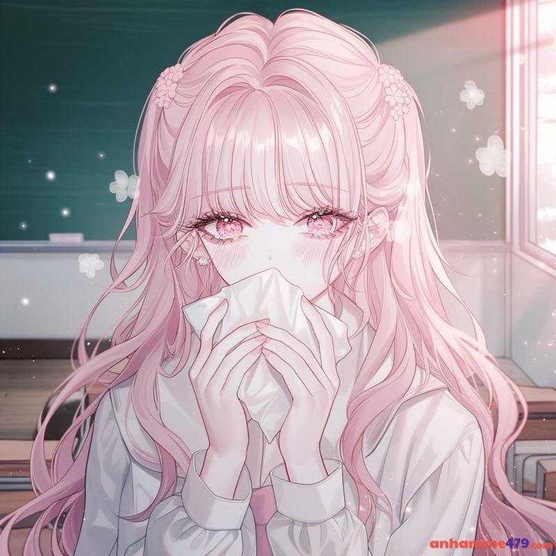 anime nữ tóc hồng xinh đẹp