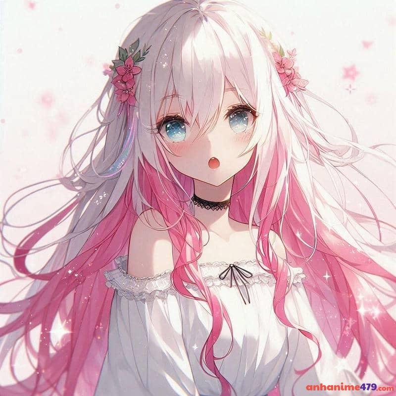 anime nữ tóc hồng xinh