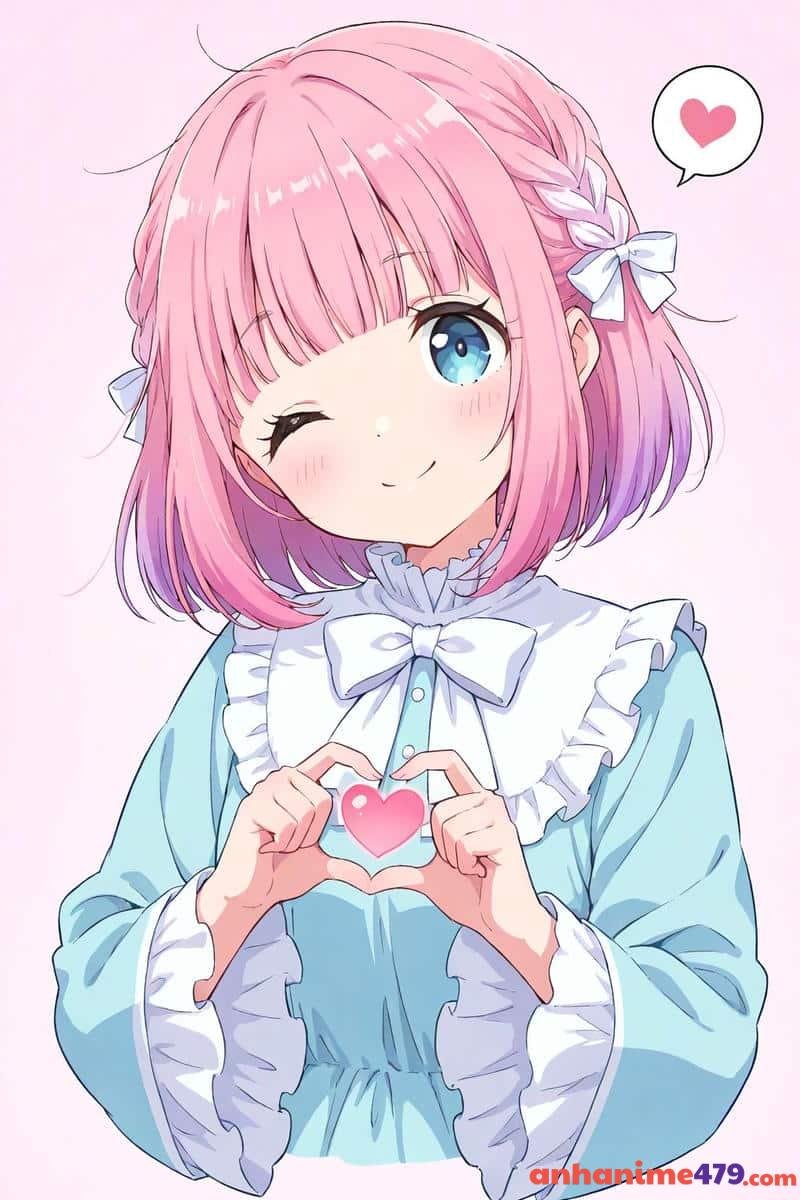 anime nữ tóc ngắn nền ảnh