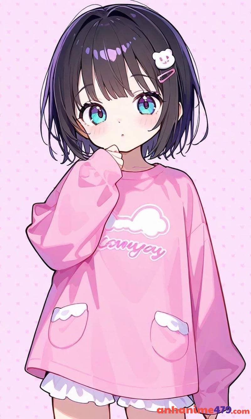 anime nữ tóc ngắn nền hình