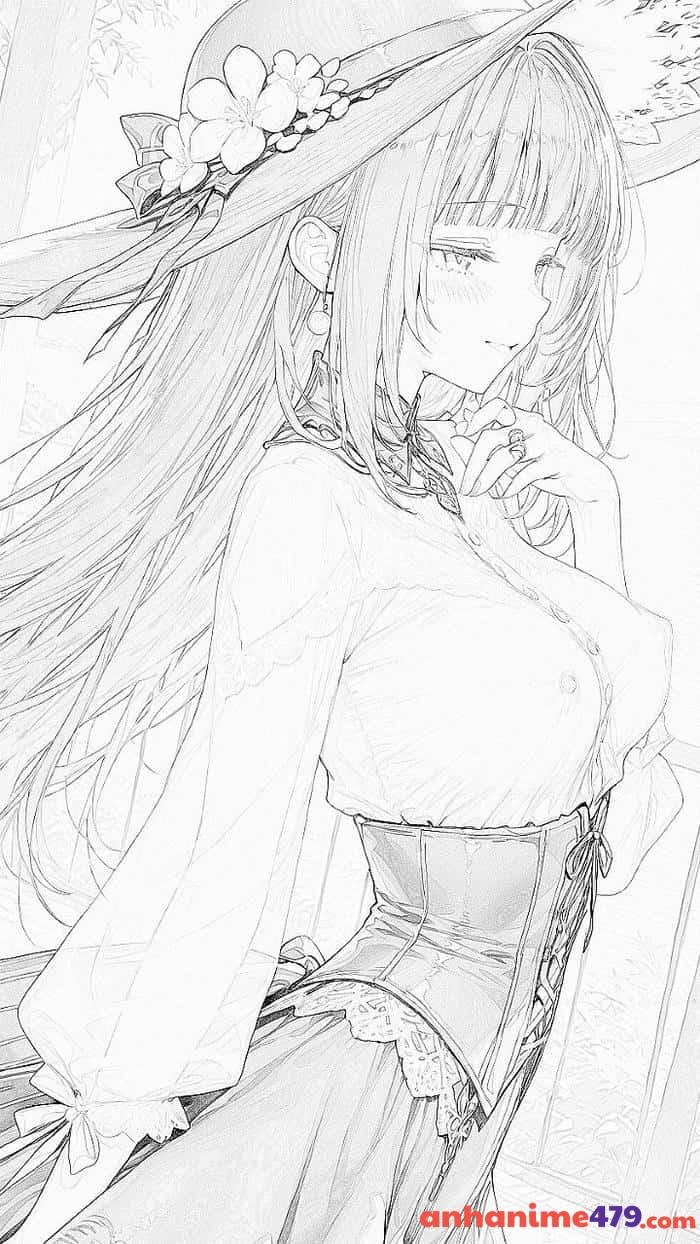 anime trắng đen cute