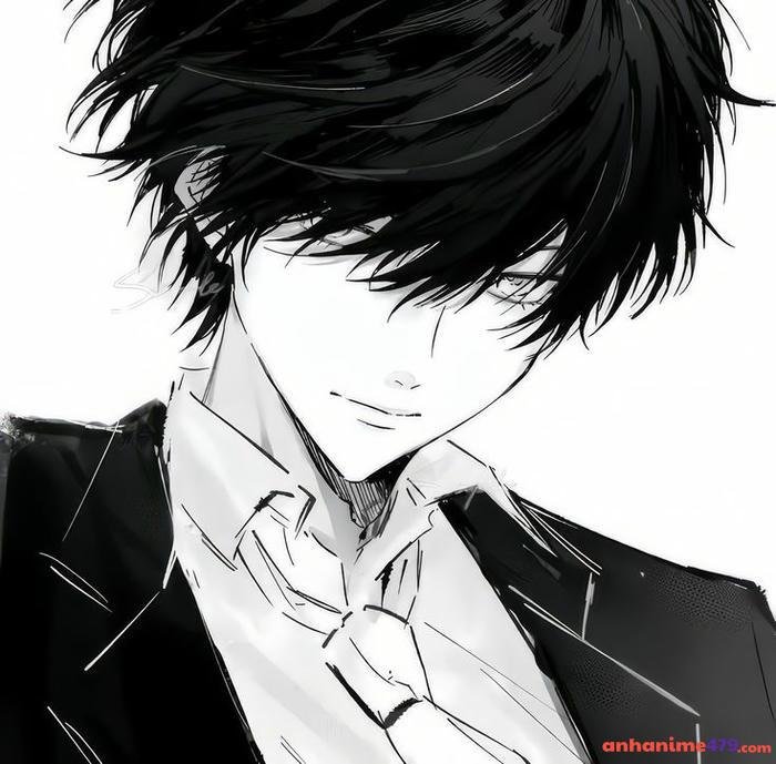 anime trắng đen đeo tai nghe