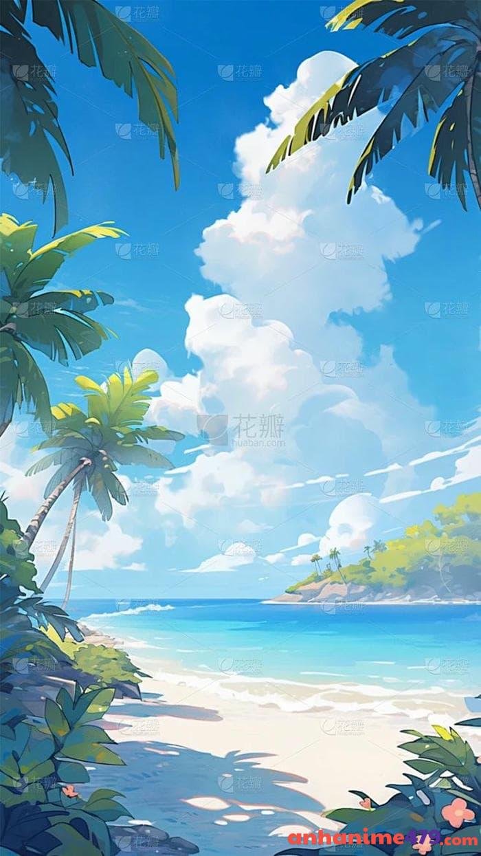 biển anime cảnh tươi sáng