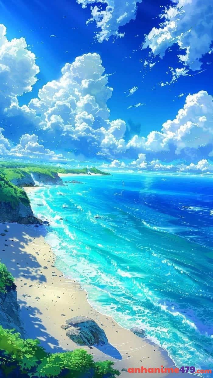 biển anime cảnh tuyệt vời