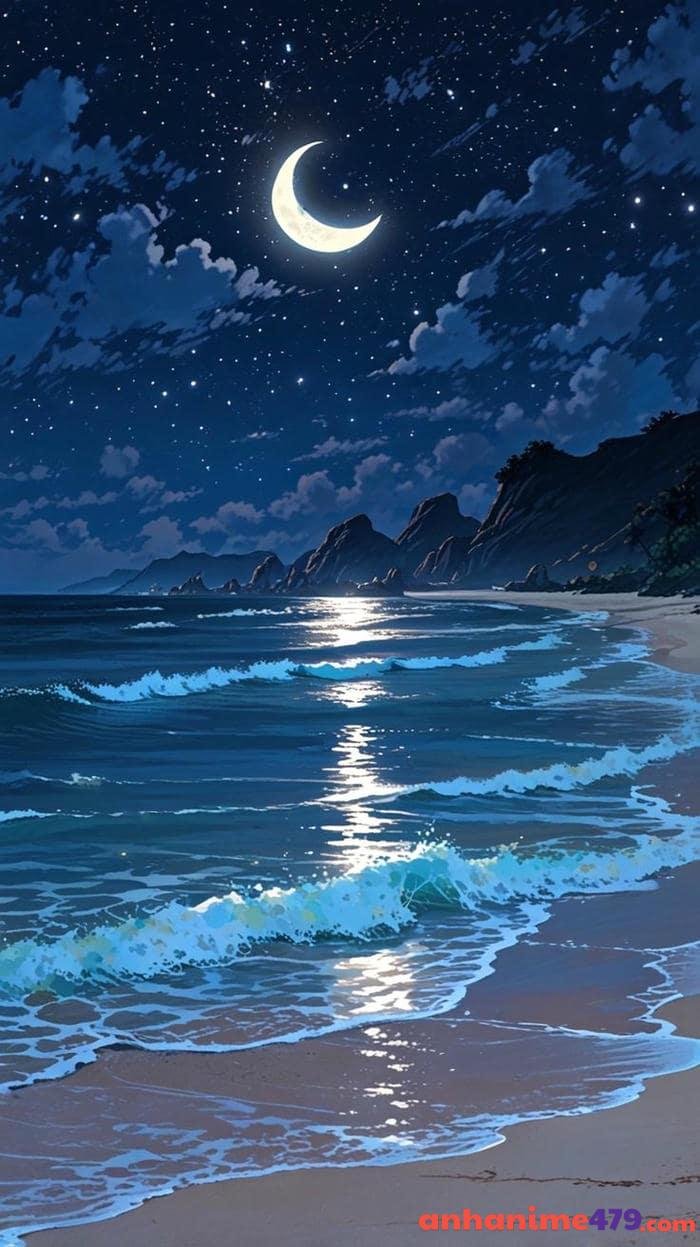 biển anime yên bình thơ mộng