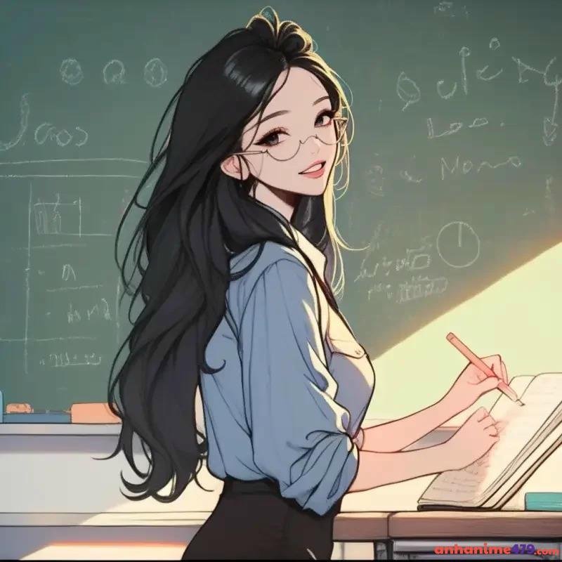 cô giáo anime cười tươi