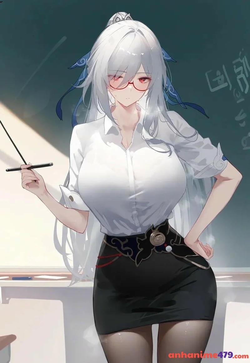 cô giáo anime dáng vẻ tự tin