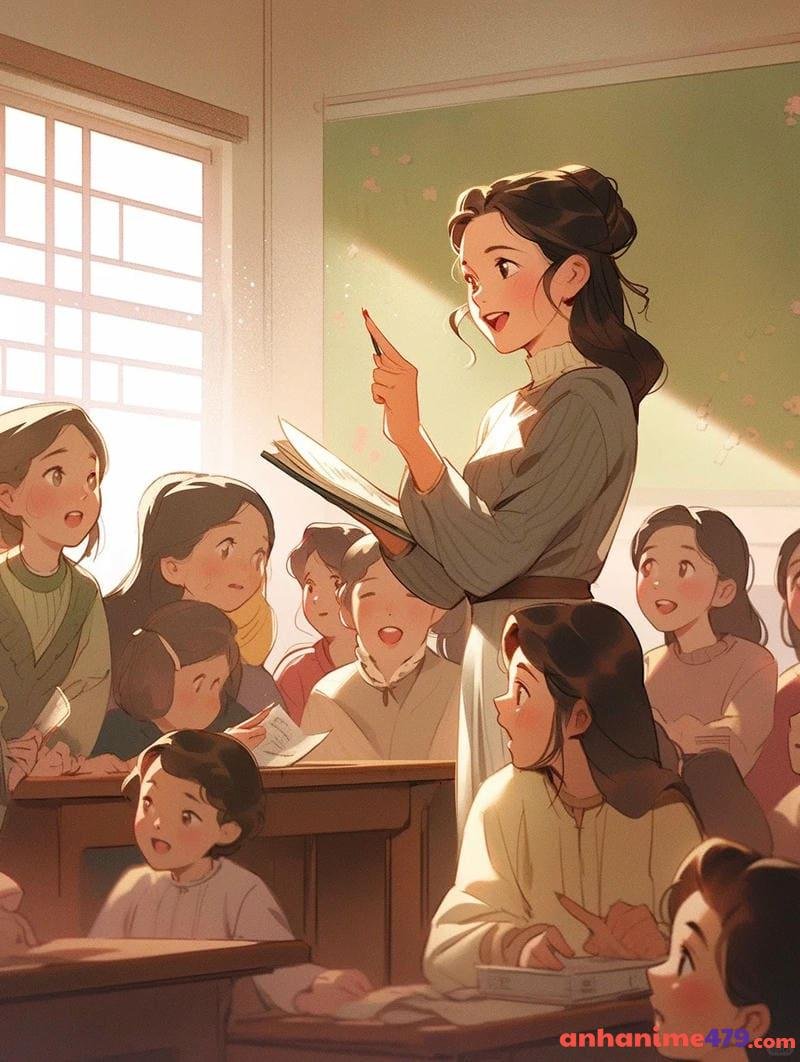 cô giáo anime trong lớp học