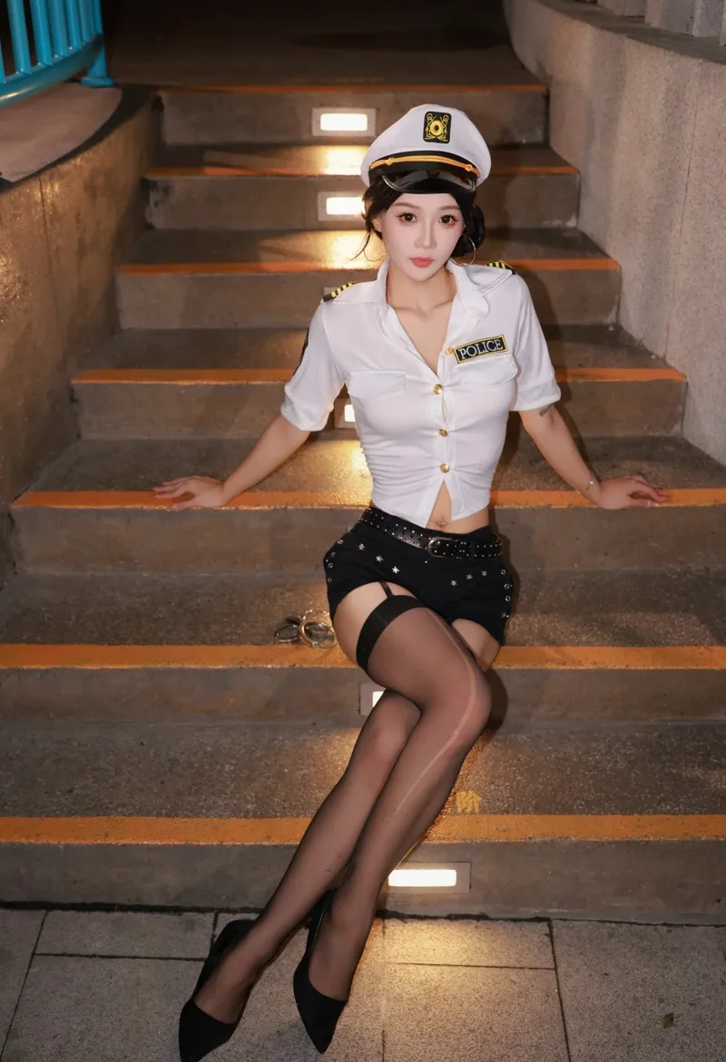 cosplay cảnh sát chân dài