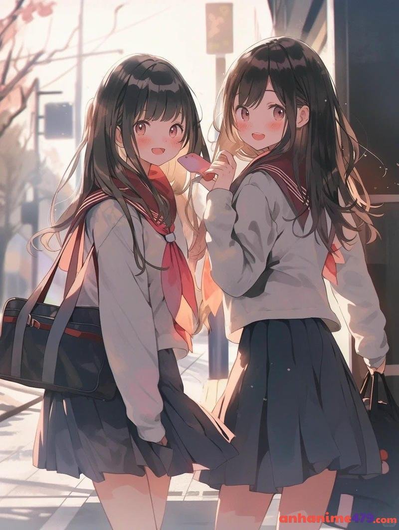 đôi bạn thân anime cùng đi học
