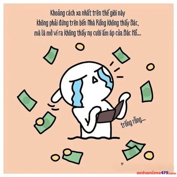 hết tiền meme khóc