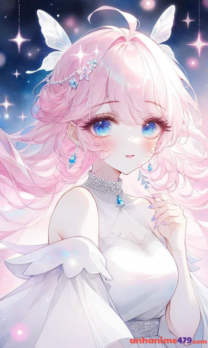 hình ảnh anime nữ tóc hồng