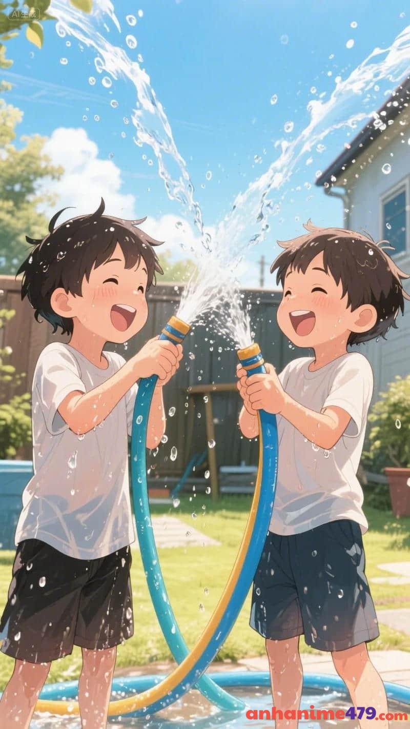 hình anime bạn thân cười vui vẻ