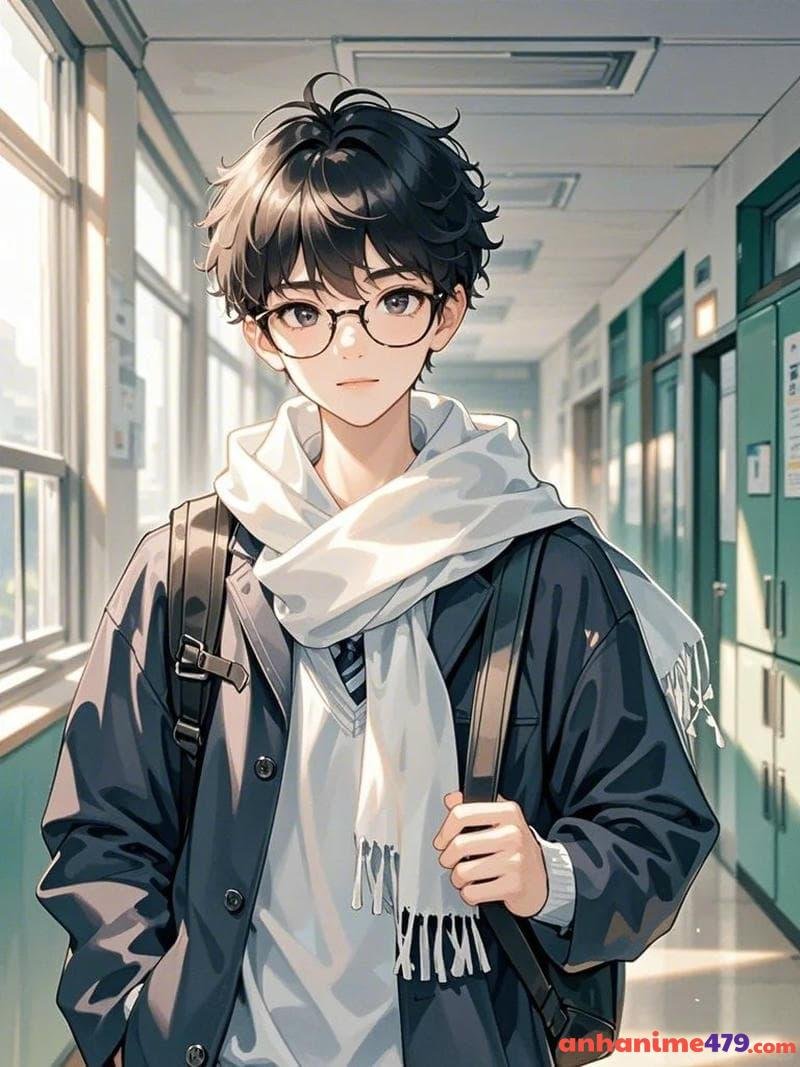 hình anime boy đeo cặp