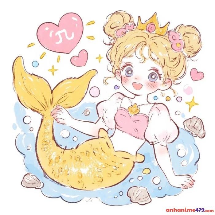 hình anime cung song ngư ánh sáng lung linh