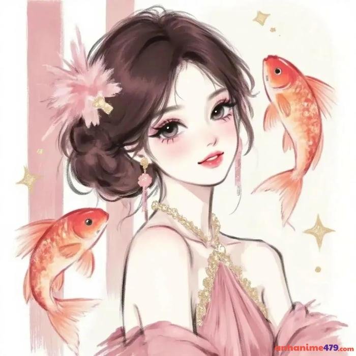 hình anime cung song ngư bay bổng