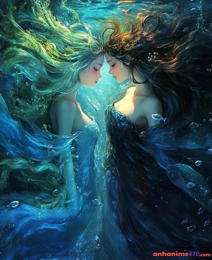 hình anime cung song ngư nữ xinh đẹp