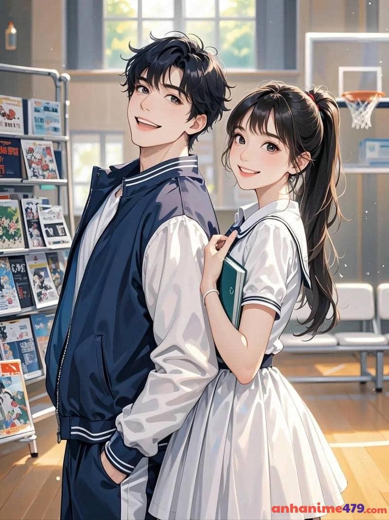 hình anime học sinh vui vẻ