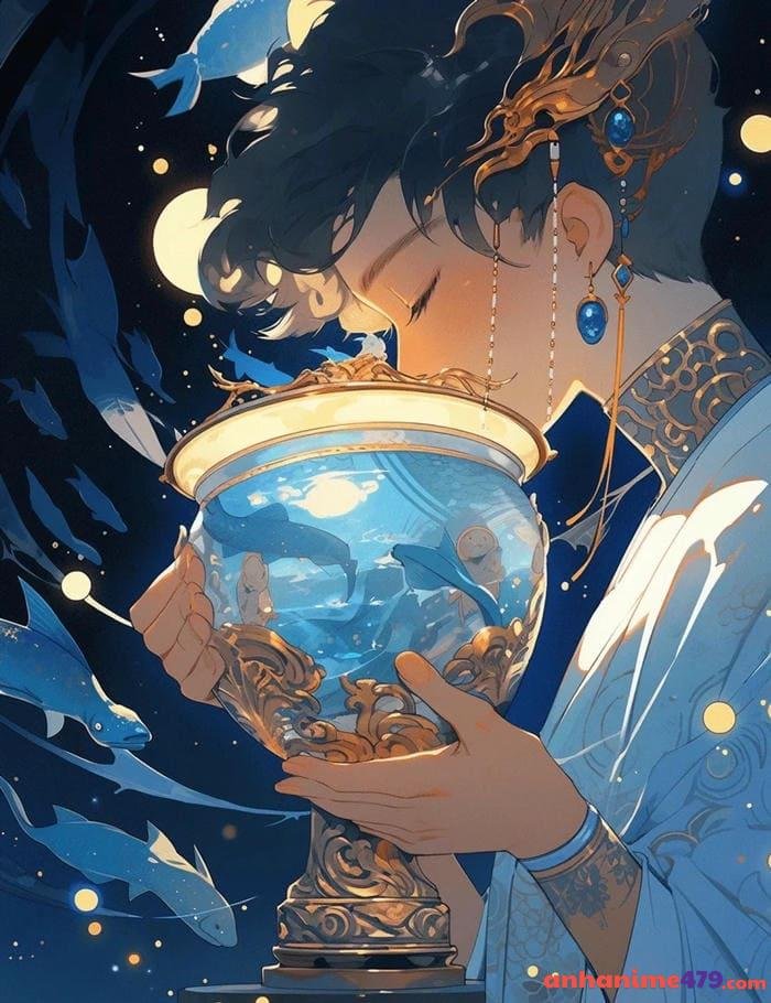 hình cung bảo bình anime nghệ thuật