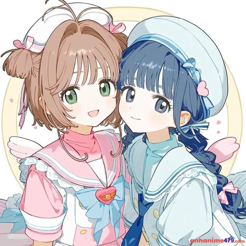 hình đôi bạn thân anime dễ thương