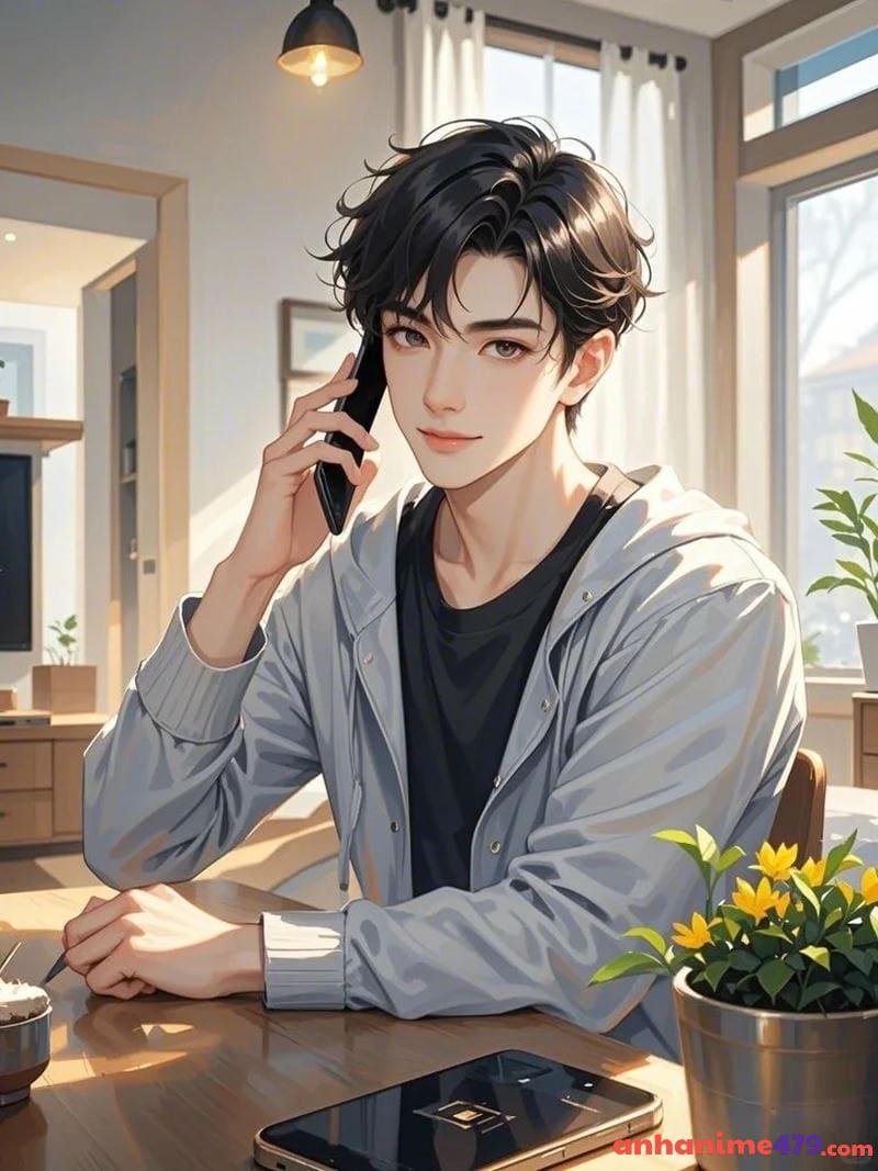 hình nền anime nam ngồi một mình