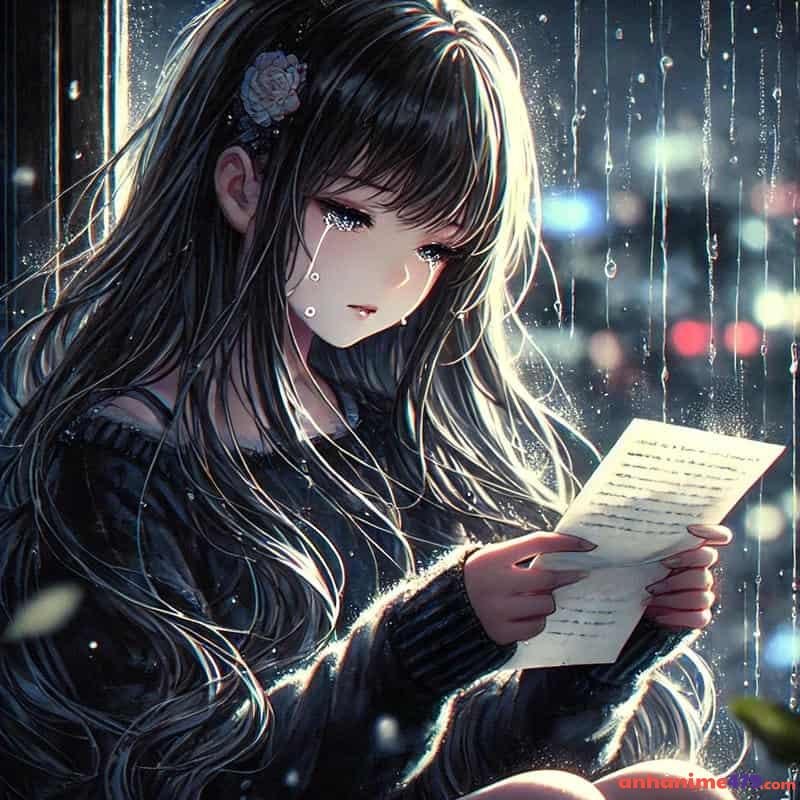 hình nền anime nữ buồn