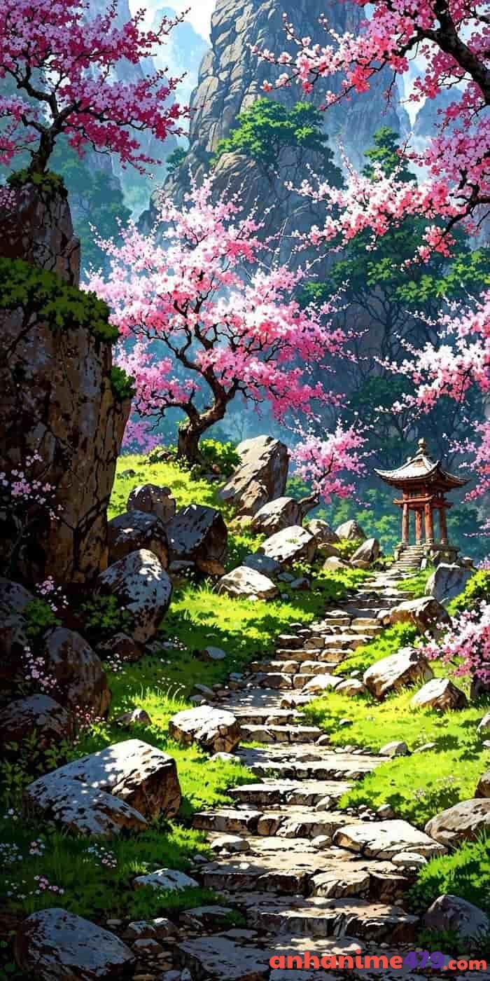 hoa đào anime đẹp như tranh