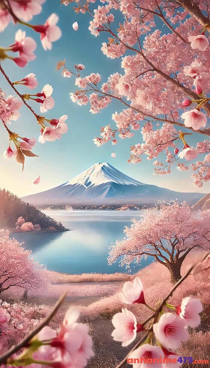 hoa đào anime mùa xuân