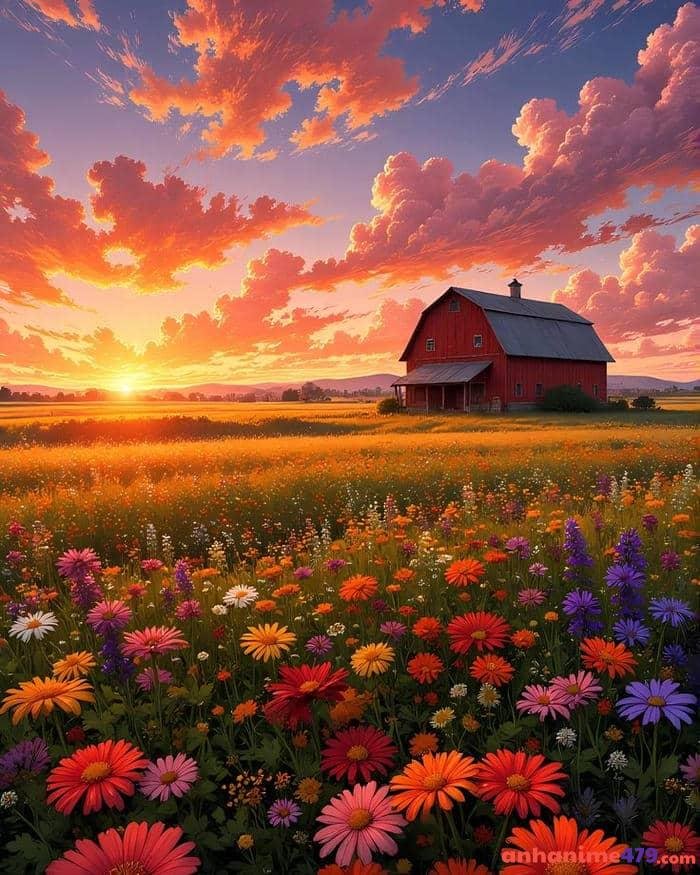 hoàng hôn anime lãng mạn