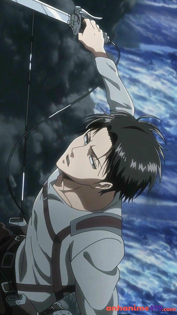 levi ackerman cười nhẹ
