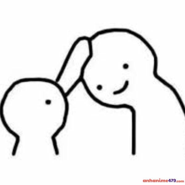 meme an ủi xoa đầu