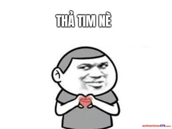 meme cảm ơn thả tim