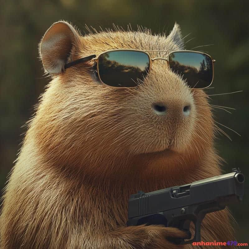 meme cầm súng bắn pùm