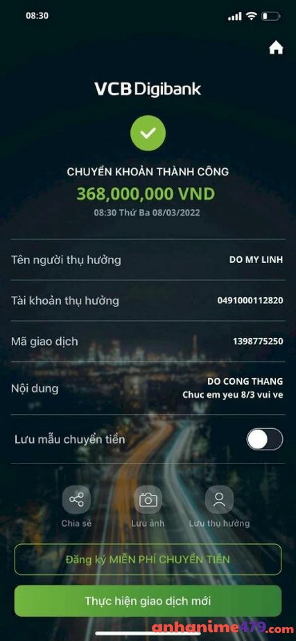 meme chuyển khoản 368 tỷ