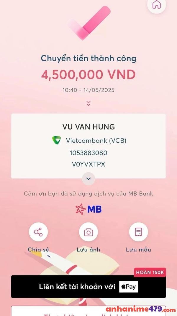 meme chuyển khoản thành công rồi