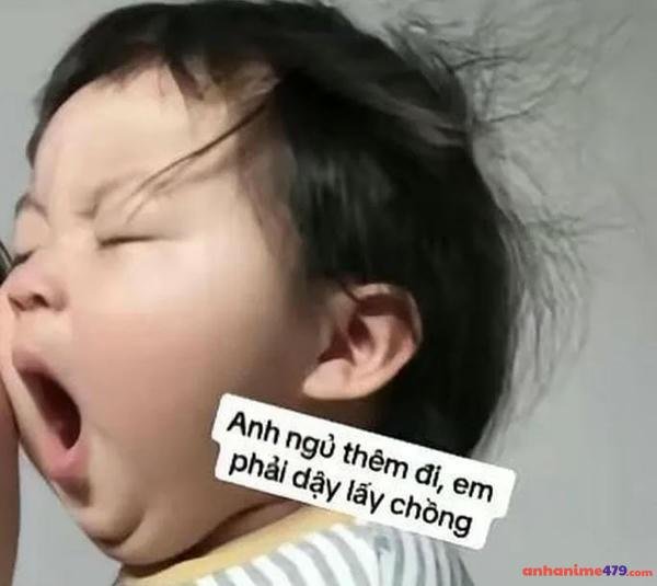 meme mới ngủ dậy chế dễ thương