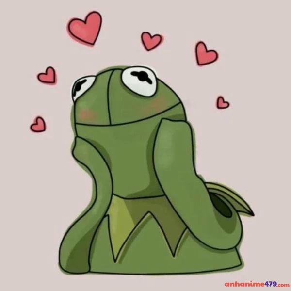 meme thả tim ếch xanh