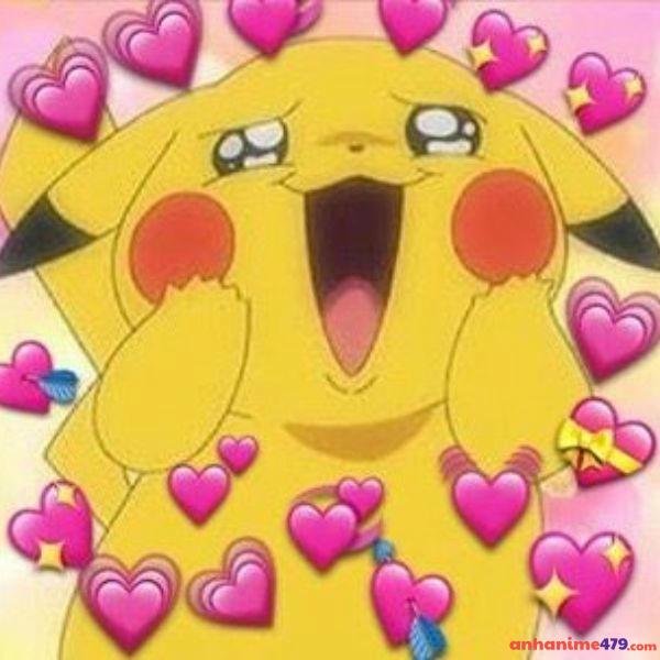 meme trái tim pikachu