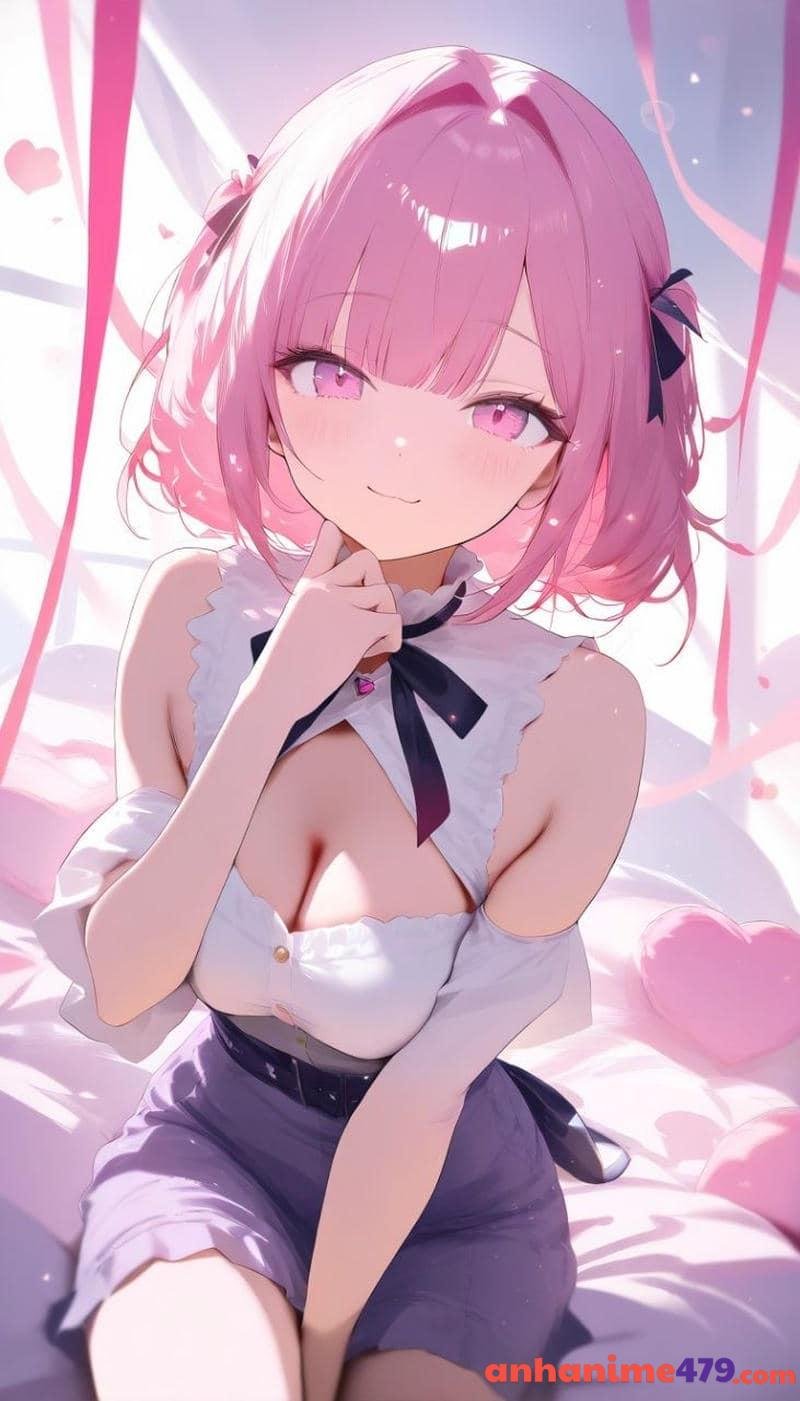 nền anime nữ tóc ngắn