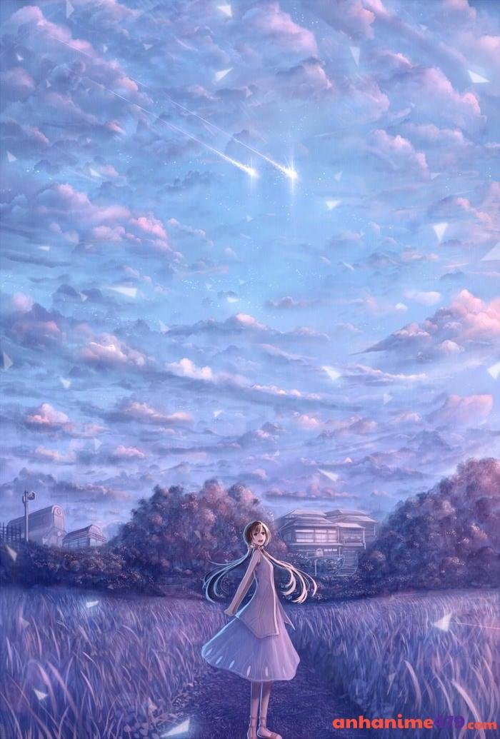 phong cảnh anime ánh sáng mặt trời