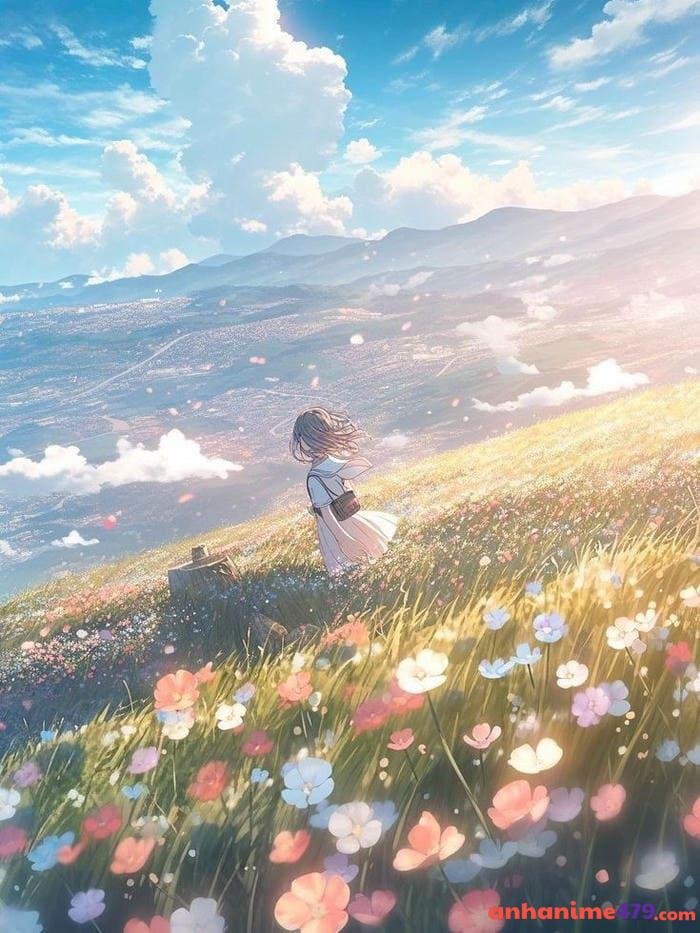 phong cảnh anime mùa hè xanh