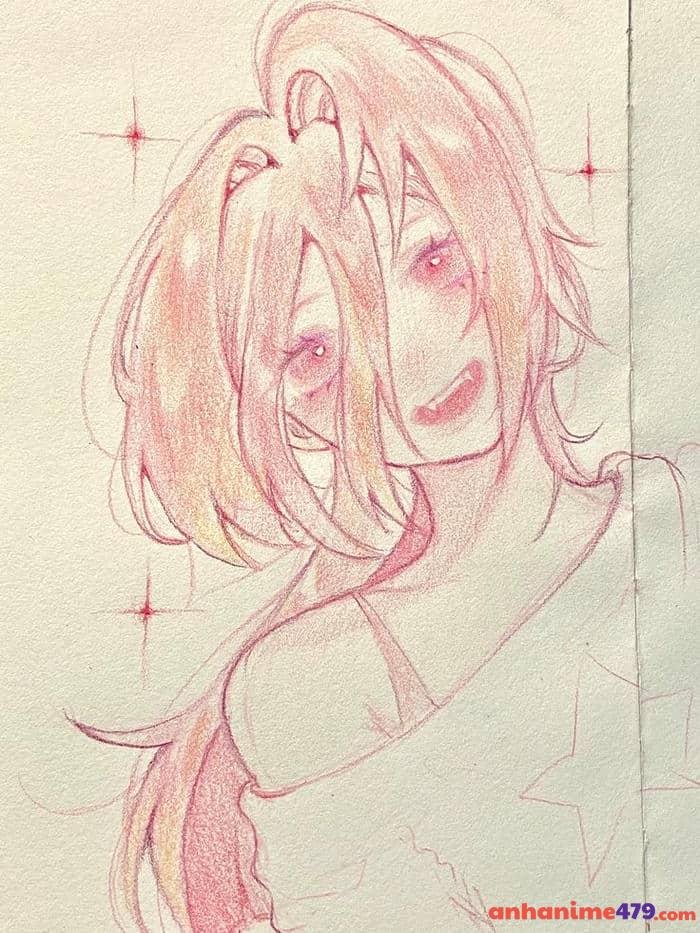 tranh anime bằng bút chì