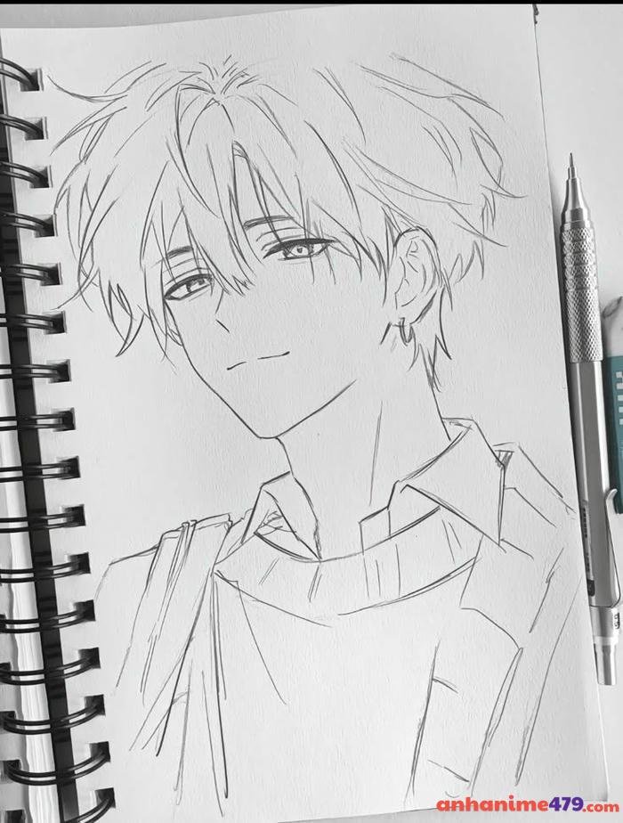 tranh anime nam dễ thương