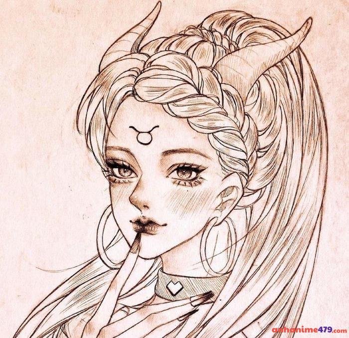 tranh anime vẽ nét