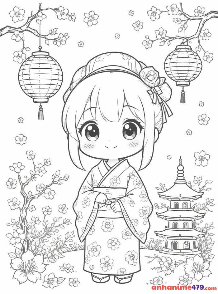 tranh tô màu anime